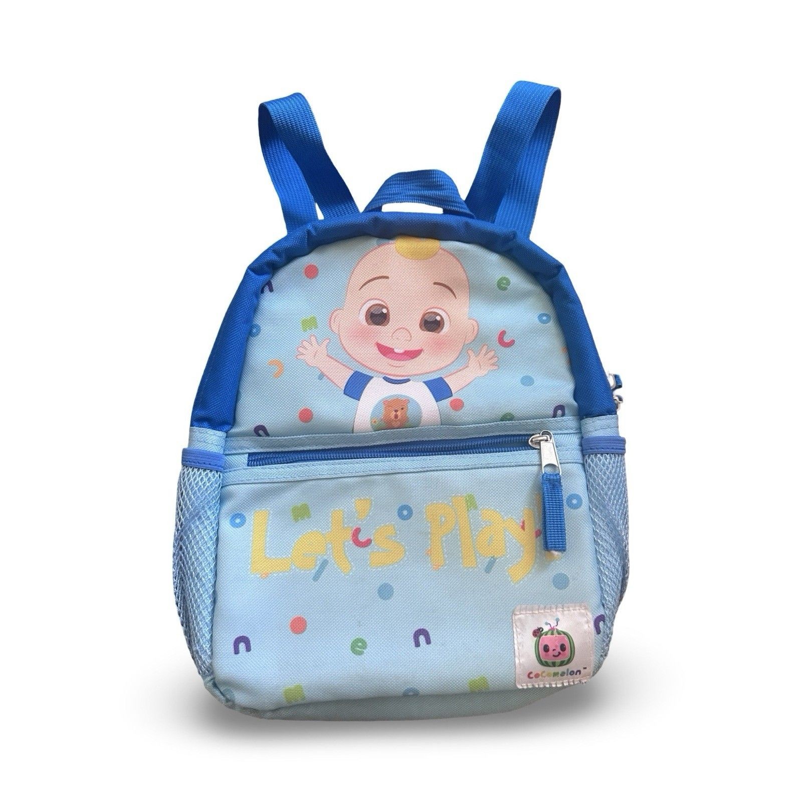 Cocomelon Let's Play Jj Blue Mini Backpack Boys Toddler Preschool Zip Adjustable